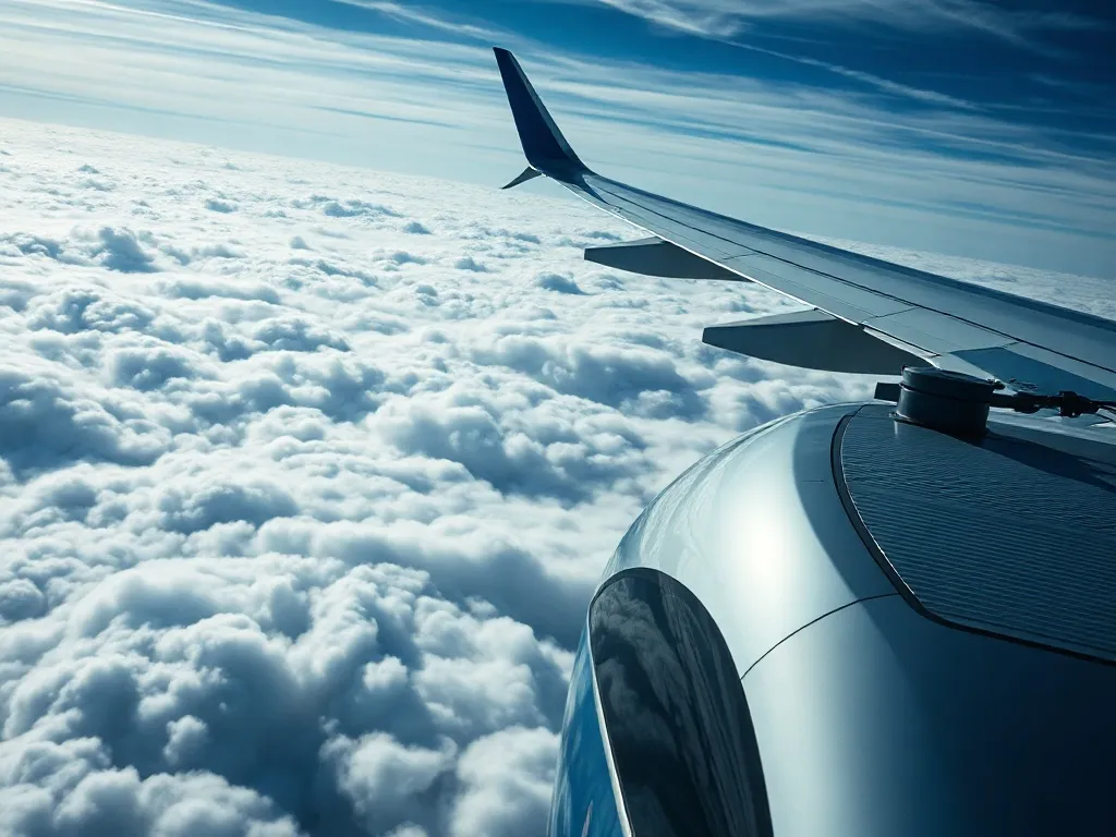 High-angle shot of a modern high-speed train and an airplane